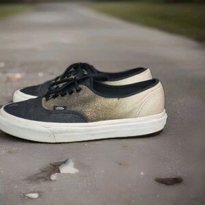 Vans Sparkly Ombre 2-Toned  Black Cream Sneakers Shoes Men's Size 9.5